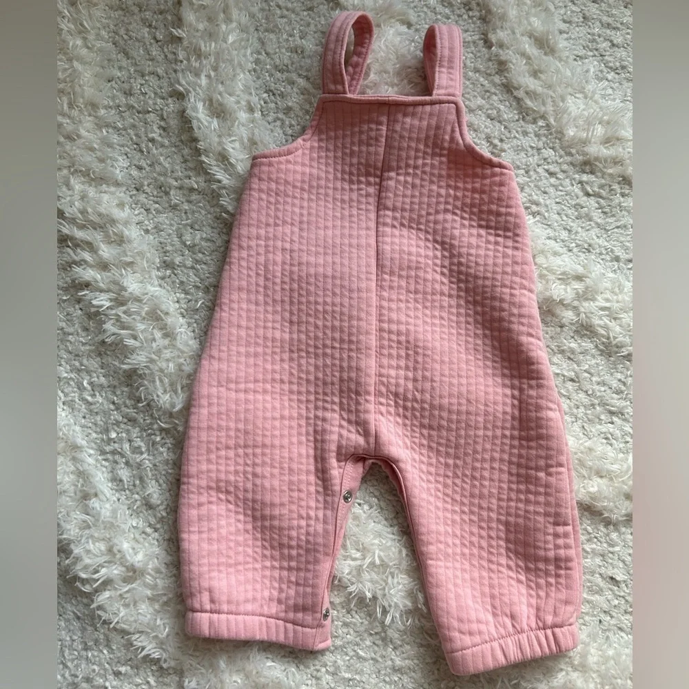 Disney Baby Minnie Mouse Pink Quilted Overalls 6/9 Months